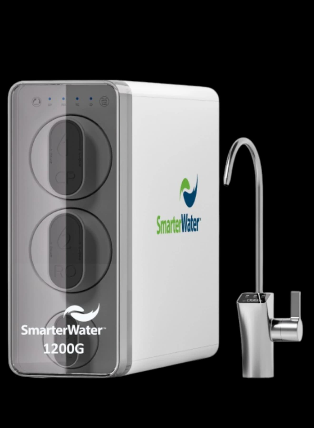 Smarter Water RO flagship tankless reverse osmosis system with premium digital-display faucet