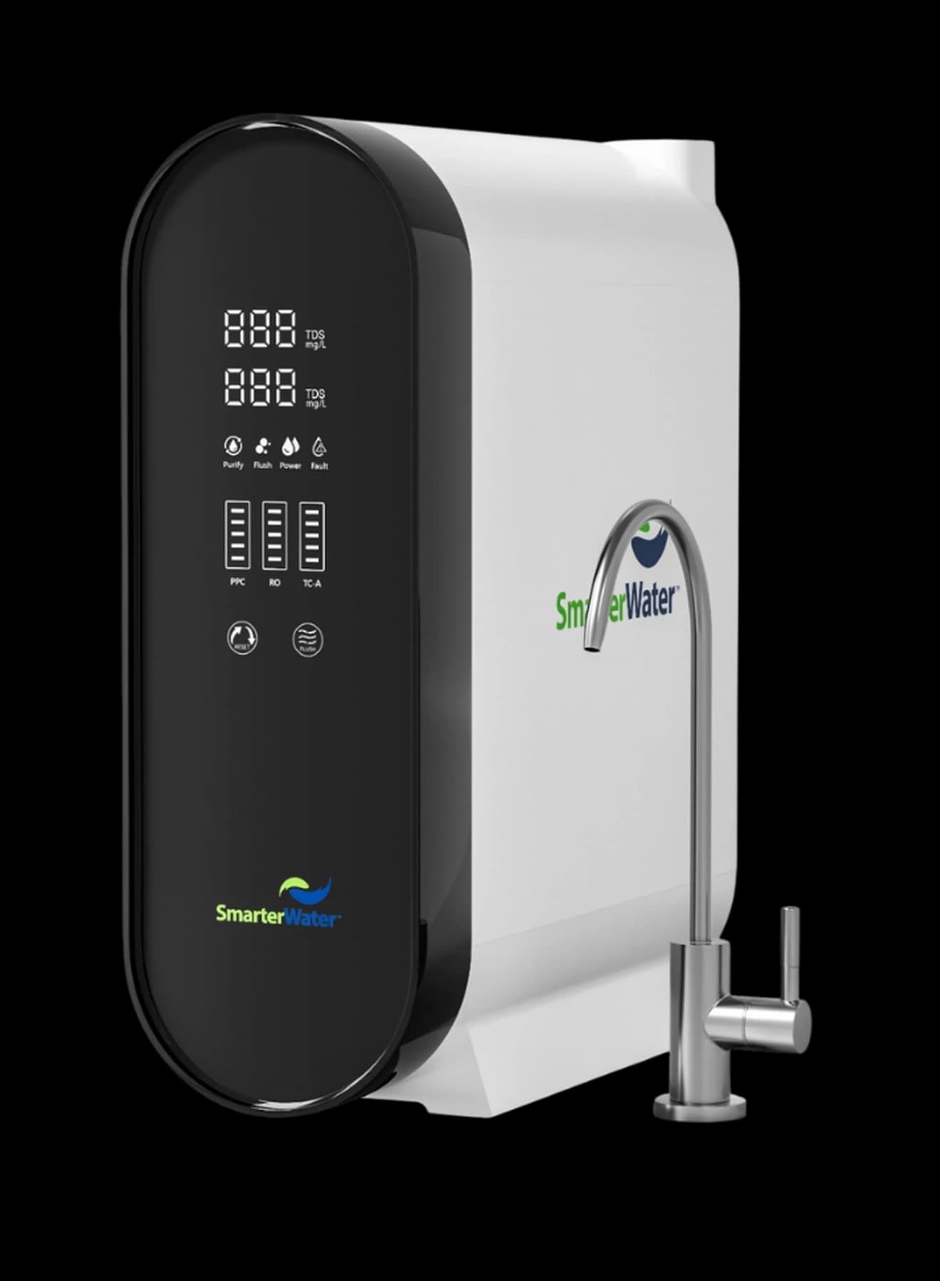 Smarter Water RO tankless reverse osmosis system with standard stainless-steel faucet